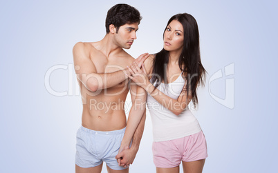 sexy couple in their underwear
