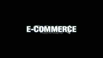 Online, Credit, , Purchasing, Mobile payment, Text animation 'E-COMMERCE'