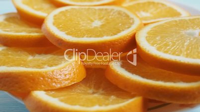 sliced oranges on a plate