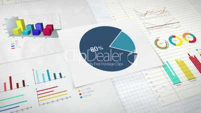 Pie chart indicated 80 percent, and various graphic diagram. version 2