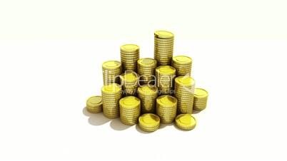 Pile up Golden coins and bar, expressed growth profits 3 (included Alpha)