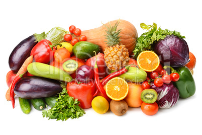 fruit and vegetable isolated on white background