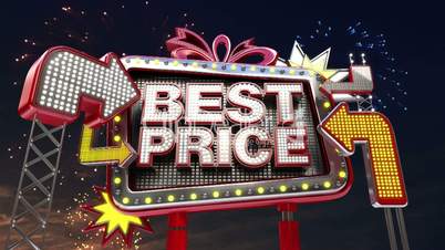 Sale sign 'Best Price' in led light billboard promotion.