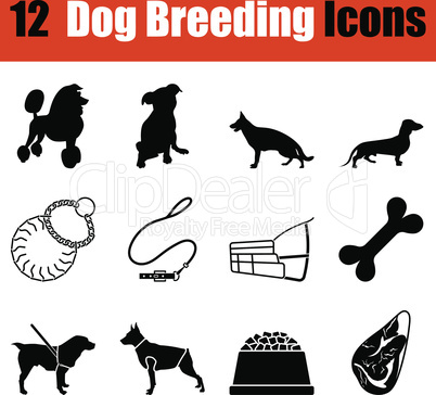 Set of dog breeding icons