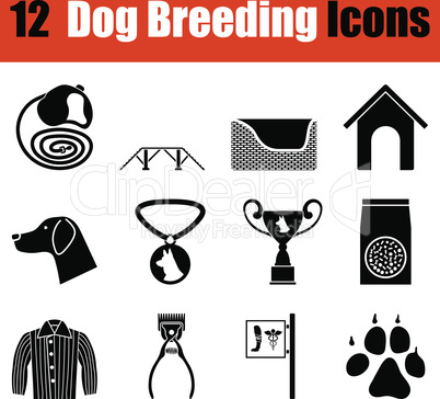 Set of dog breeding icons