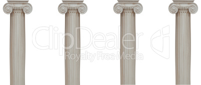 Columns with Ionic capital isolated