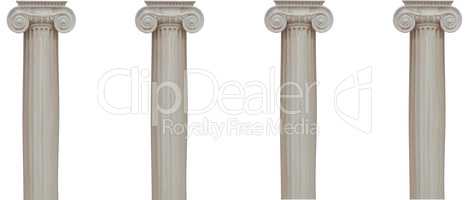 Columns with Ionic capital isolated