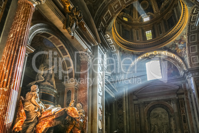 The sun's rays at the Saint Peter Cathedral