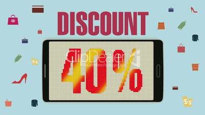Promotion of Sale, Discount 40%, effective sale alarm.ver 2
