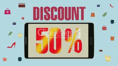 Promotion of Sale, Discount 50%, effective sale alarm.ver 2