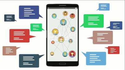 Variety of Social networking services concept. using the smart phone.