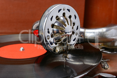 gramophone and vinyl record