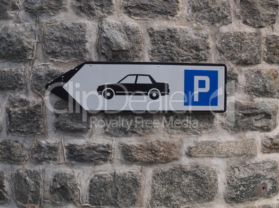 Hinweis Parkplatz