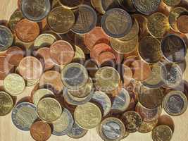 Many Euro coins