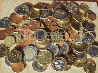 Many Euro coins