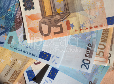 Fifty and Twenty Euro notes