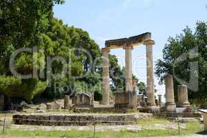 The Philippeion ruins in ancient Olympia, Peloponnes, Greece