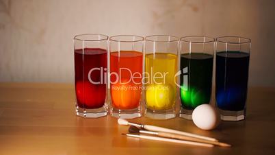 Five Easter Eggs in Color Thick Glass Tumblers