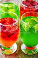 jelly drink with kiwi and oranges