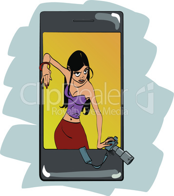Mobile photo app girl photographer