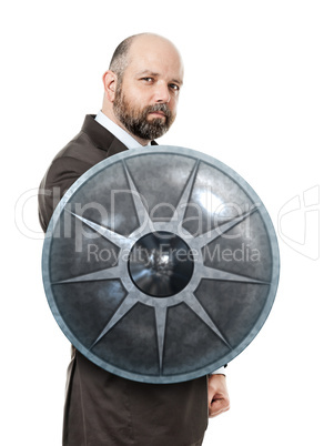 business man shield