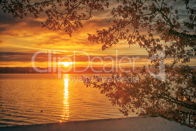 sunrise Starnberg lake