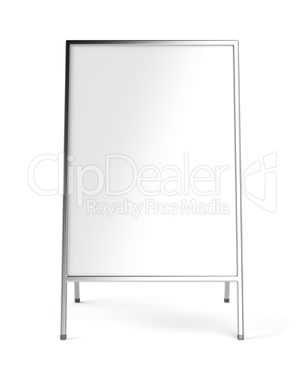 Advertising stand with silver frame