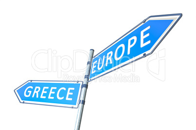 Greece Europe Road Sign