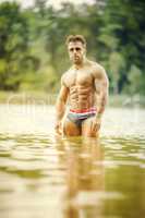 muscular man lake