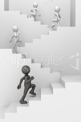 man climbing stairs