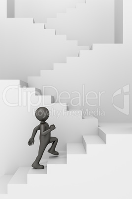 man climbing stairs