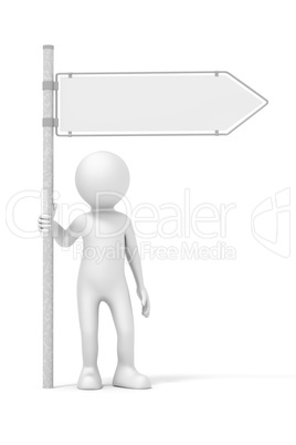 man and road sign