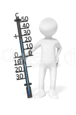 man with thermometer