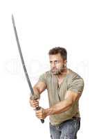 man with sword