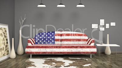 usa flag sofa