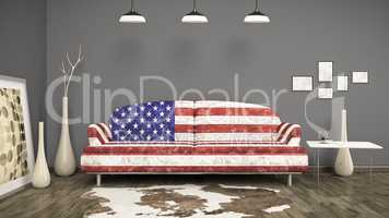 usa flag sofa