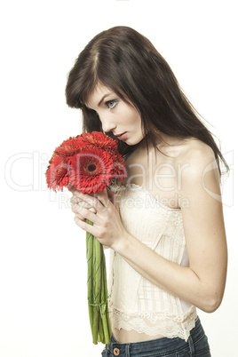 woman with gerbera