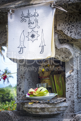 religious offering in Bali