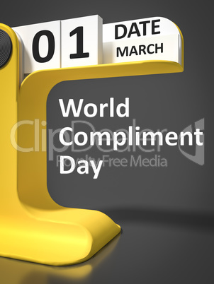 Vintage Calendar World Compliment Day