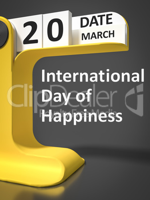 Vintage Calendar International Day of Happiness