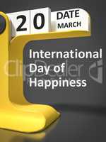 Vintage Calendar International Day of Happiness