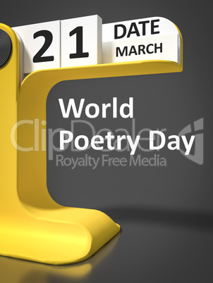 vintage calendar World Poetry Day