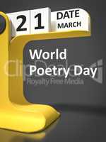 vintage calendar World Poetry Day