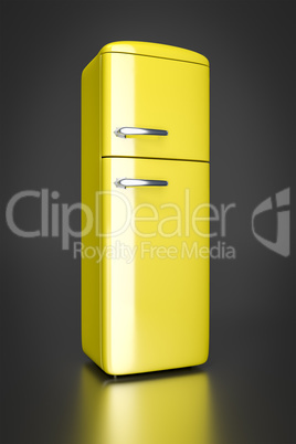 yellow refrigerator