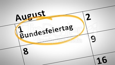 federal holiday first of august in german language