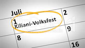 Kiliani folk festival first of July in german language