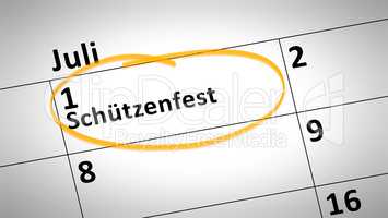 shooting festival first of July in german language