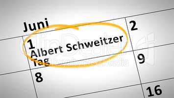 Albert Schweitzer day first of june in german language