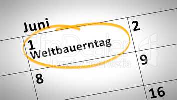 world farmers day first of june in german language