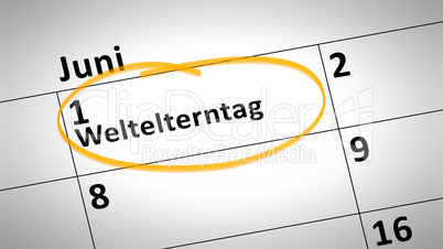 World parents day first of june in german language